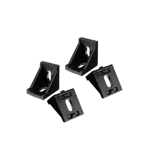 40x40mm Black Aluminum Corner Joint Bracket for T-slot Profiles