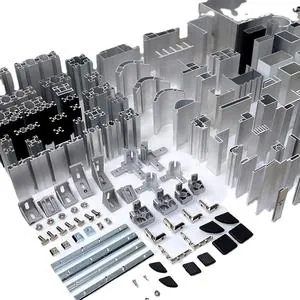 6063 Anodized Aluminum Frame Profile with Slot Connectors