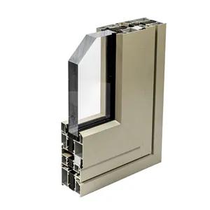 Aluminum Frame Profile for Sliding Wardrobe Doors with Anodized Finish