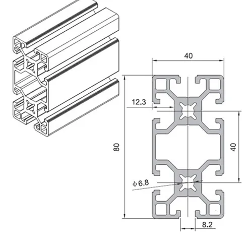 Aluminum Profile T-Slot For Machine Frame