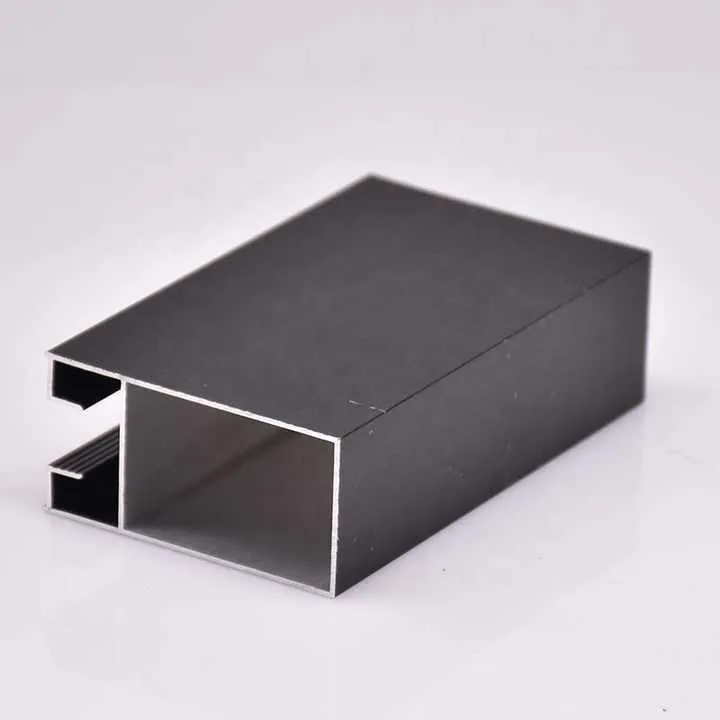 Anodized Brushed Black Extruded Frame Profile