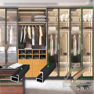 Black Aluminum Sliding Door Extrusion