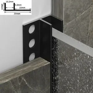 Black Anodized F-Channel for 810mm Glass