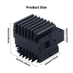 Schwarz lackierter 3D-Drucker-Kühlkörper