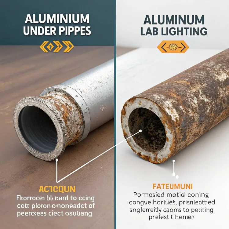 Comparación de la corrosión de tuberías de aluminio en distintos entornos