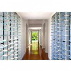 Custom Modern Vertical Glass Louver Window with Aluminum Frame