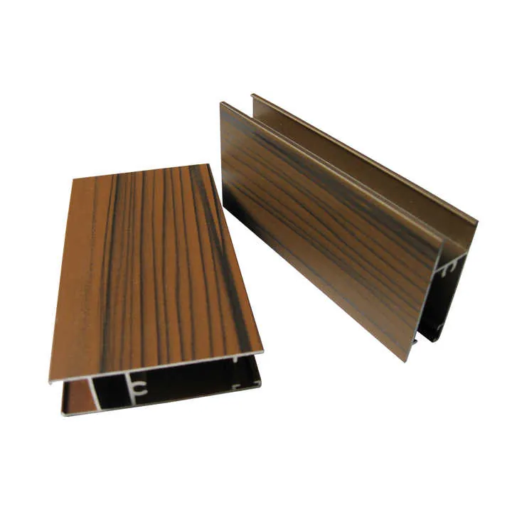 Custom made modern wood grain color kitchen cabinet aluminium extrusion profile