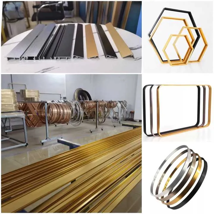 Customizable Bathroom Mirror Frame Bent Aluminum Profiles