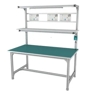 ESD-Safe Aluminum Profile Workbench with LED Lighting