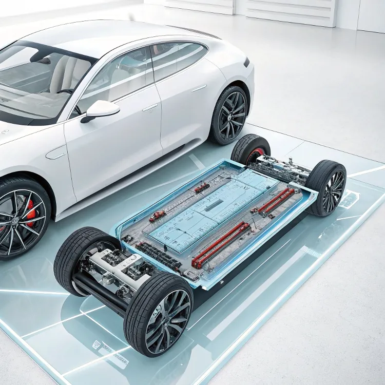 Electric vehicle chassis with battery system
