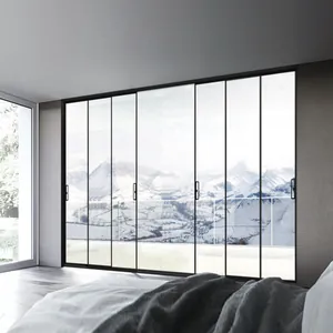 Frameless Sliding Glass Door with Slim Aluminum Track for Modern Interiors