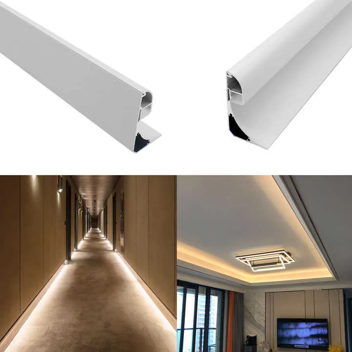 Suelo y peldaños de parquet en color champán mate perfil de aluminio de transición para moqueta
