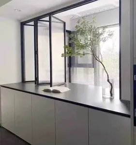 Modern Black Framed Swing Casement Window for Interiors