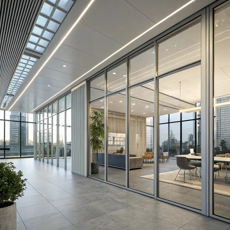 Office aluminum partition glass walls