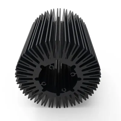 90mm X 10mm Round Aluminum Heat Sink For 10W LED – Stand Alone, Extruded, 0.036 K/W
