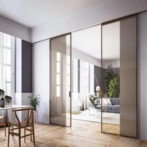Slim Frame Glass Sliding Door for Home Office Partition