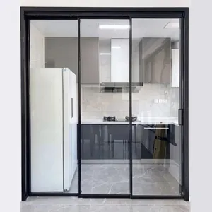 Tempered Glass Sliding Door with Ultra-Narrow Aluminum Profile