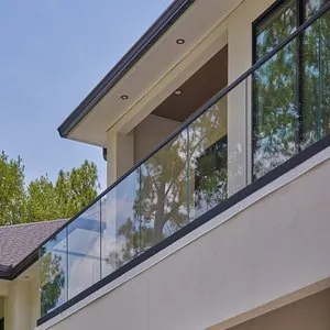 U Channel Glass Railing for Stairs and Outdoor Aluminum Handrail