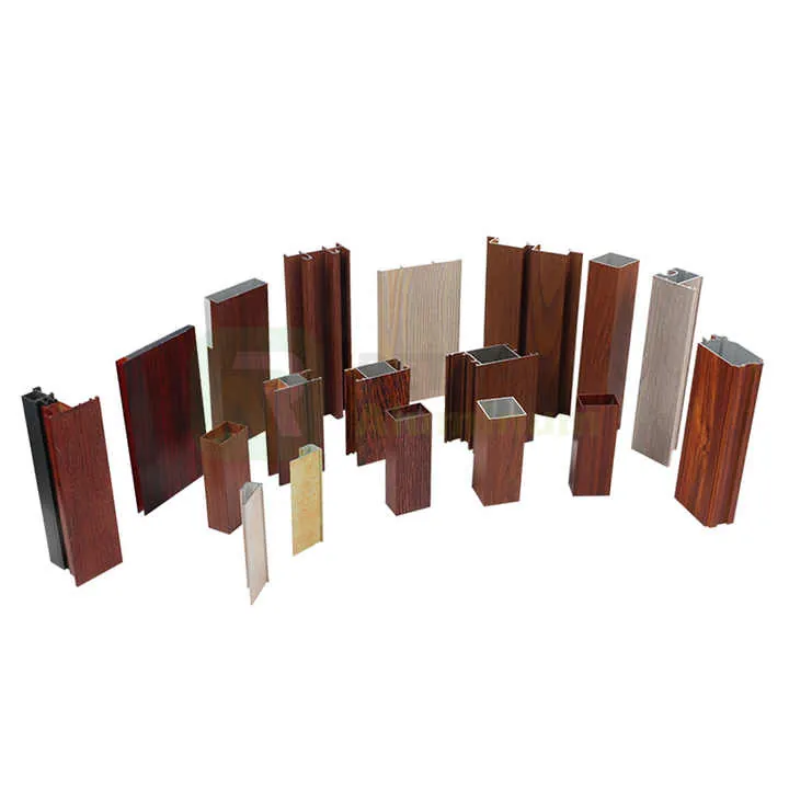 Perfiles de aluminio con acabado de grano de madera