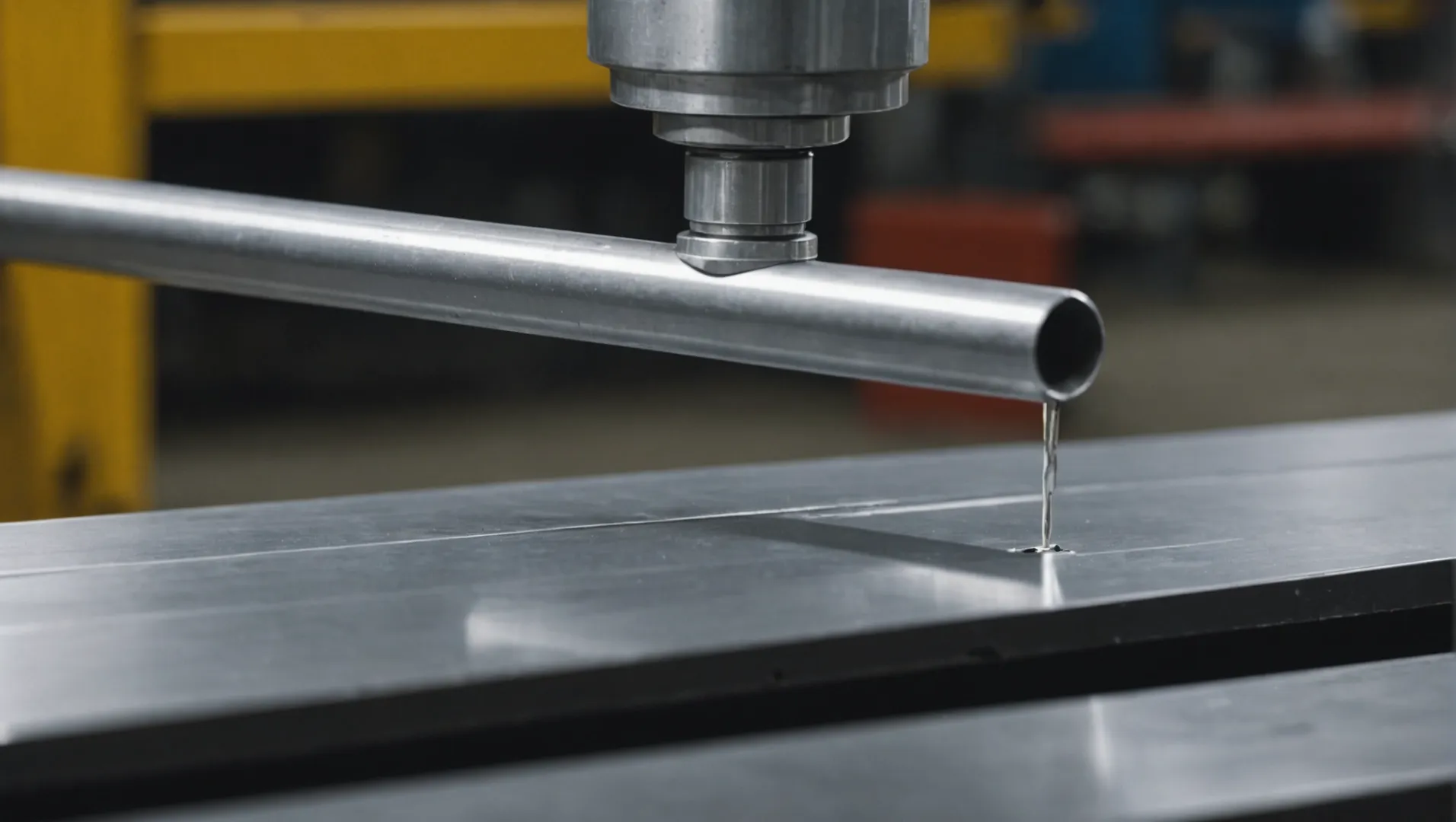 A close-up view of aluminum being bent in an industrial setting, showcasing its formability.