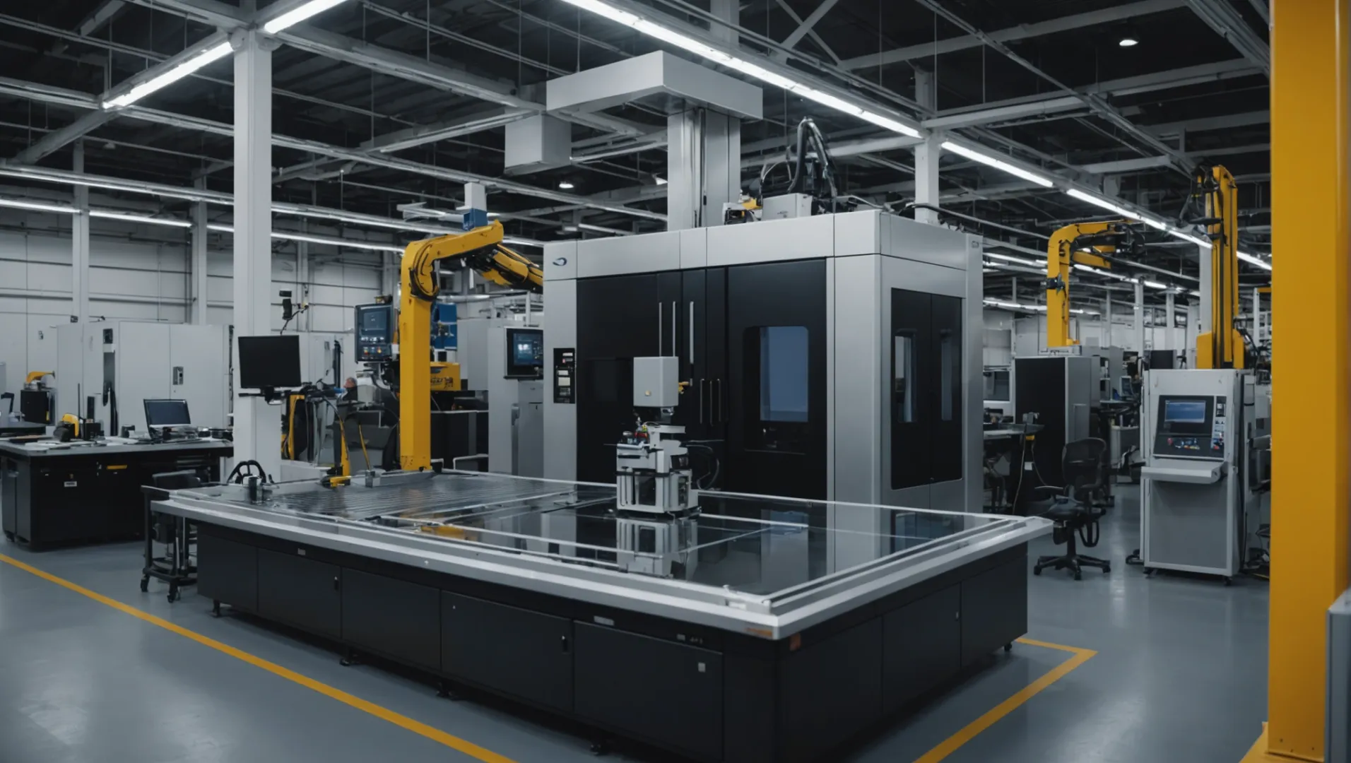 Advanced aluminum extrusion machinery in a modern manufacturing facility.