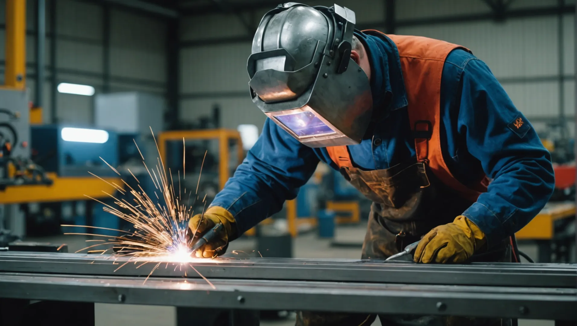 En svejser, der bruger TIG-svejsning på aluminiumsprofiler.