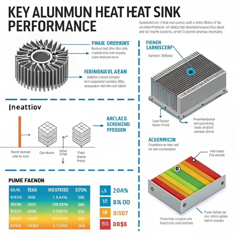 aluminum heat sink performance diagram infographic