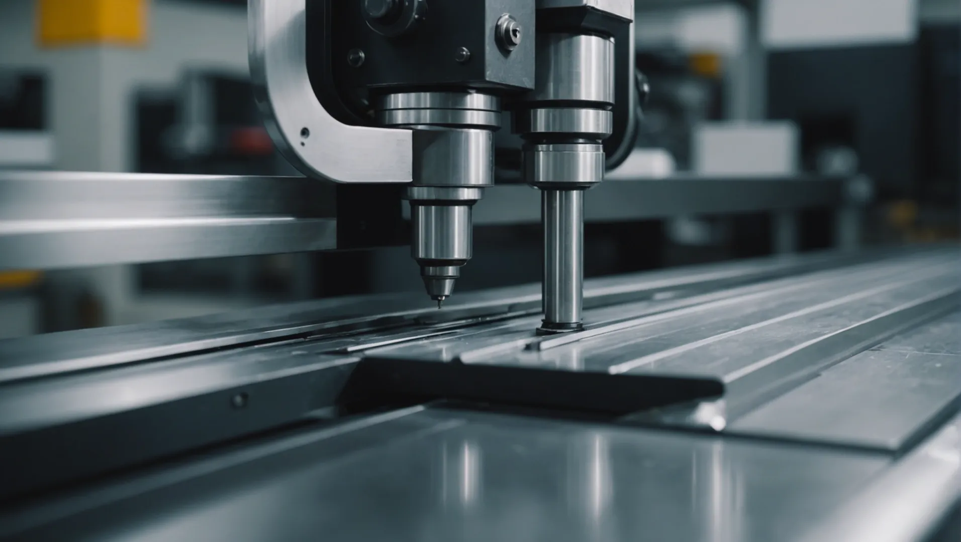 Aluminum profile being bent with precision machinery