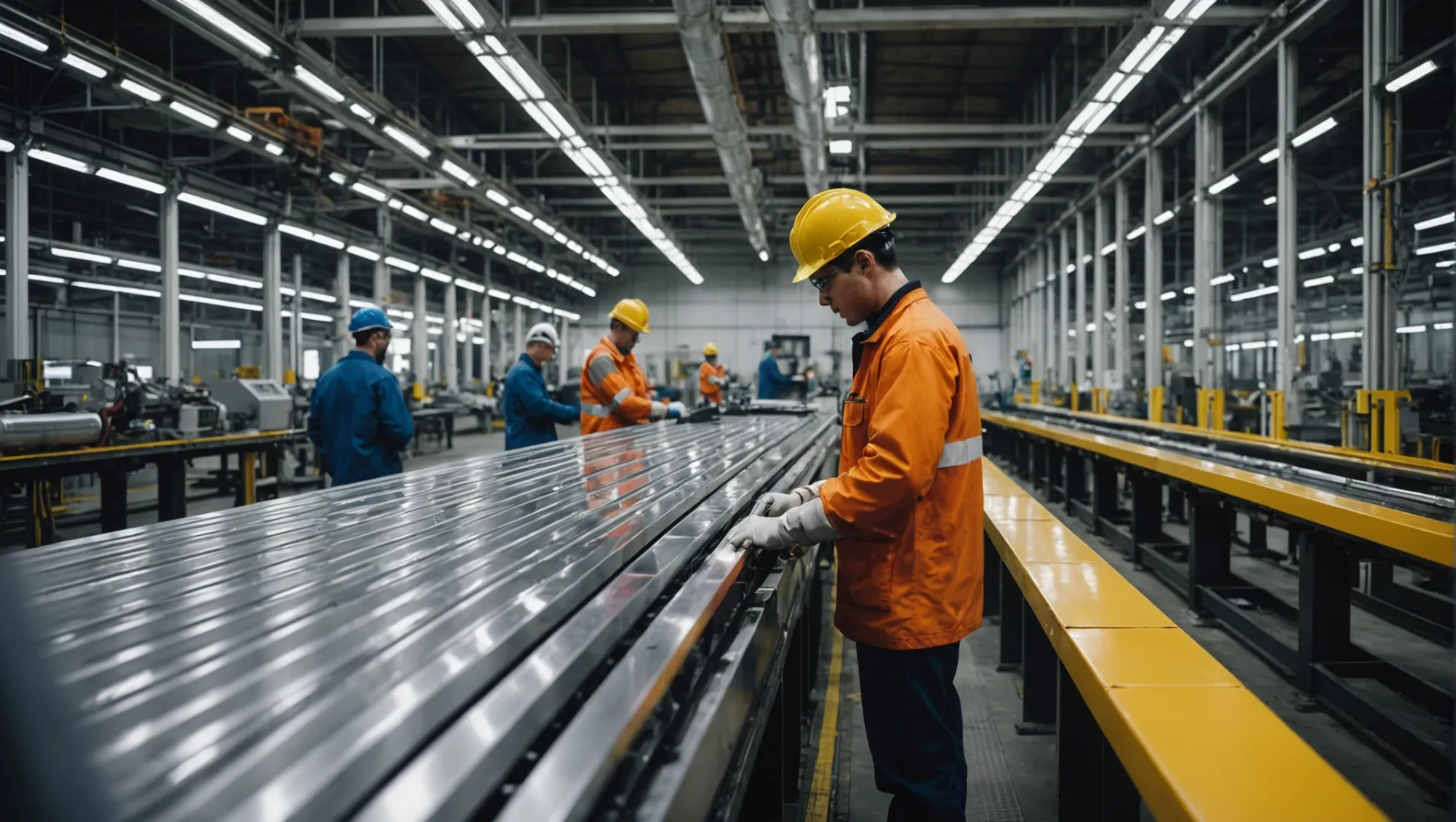 Processus moderne d'extrusion de l'aluminium dans une usine de fabrication de haute technologie