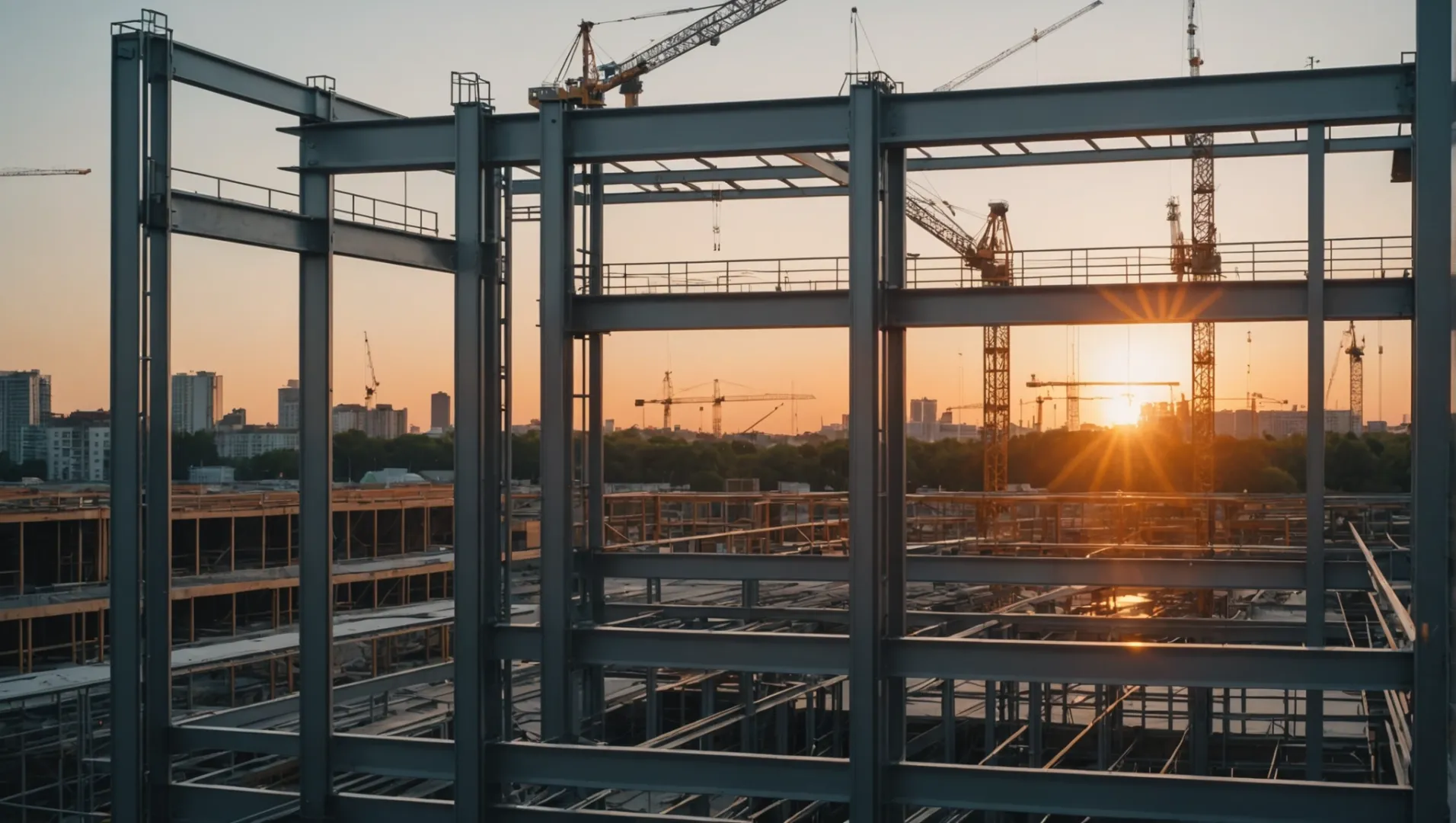 High-quality aluminum profiles on a construction site