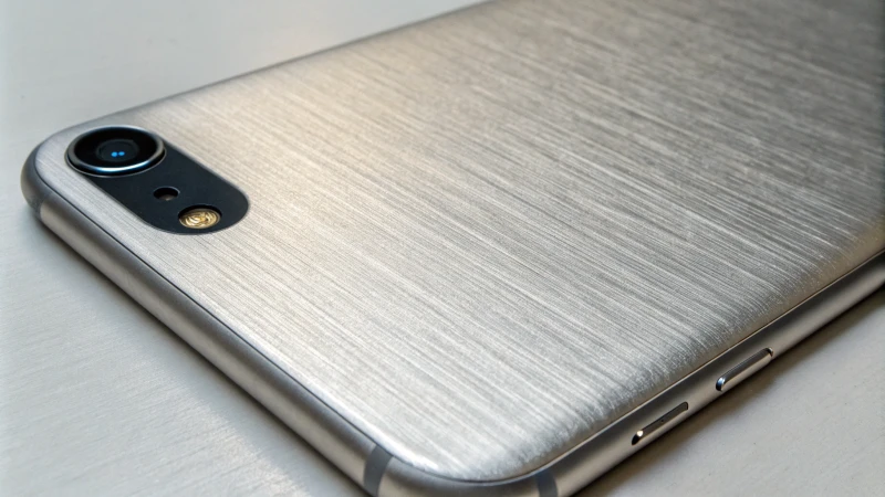 Close-up of anodized aluminum surface showing shine and texture.