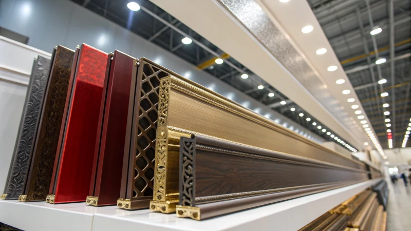 Крупный план анодированных алюминиевых профилей различных цветов