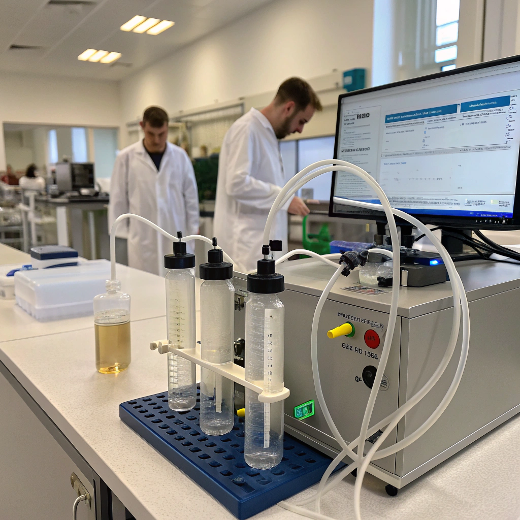 blue leather office chair with armrests