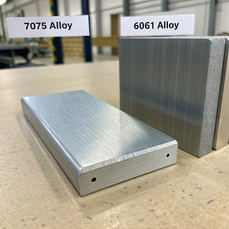 brushed samples of 7075 and 6061 aluminum alloy