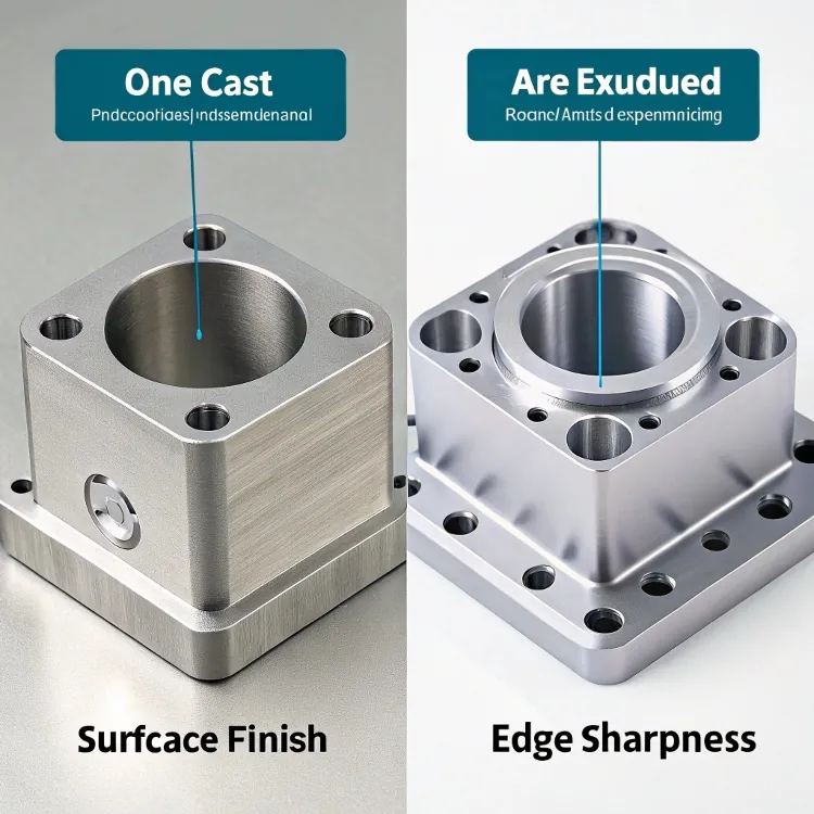 cast vs extruded aluminum part surface comparison
