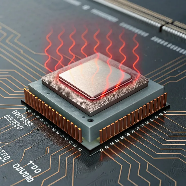 CPU overheating with red heat waves