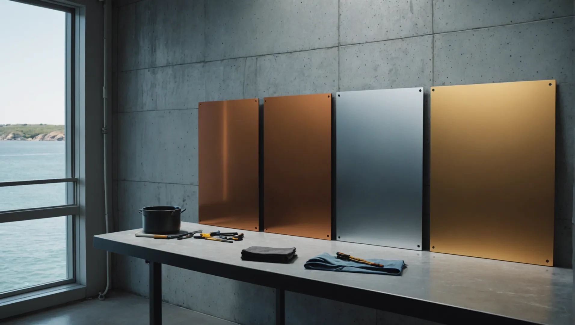 아노다이징 처리된 알루미늄 표면은 다양한 환경 영향과 유지 관리 방법을 보여줍니다.