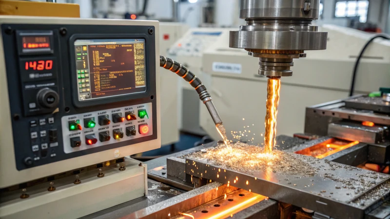 A close-up of an industrial extrusion machine with molten material being extruded.