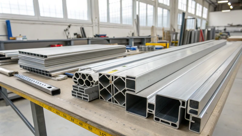 Un espace de travail industriel bien éclairé avec des profilés en aluminium