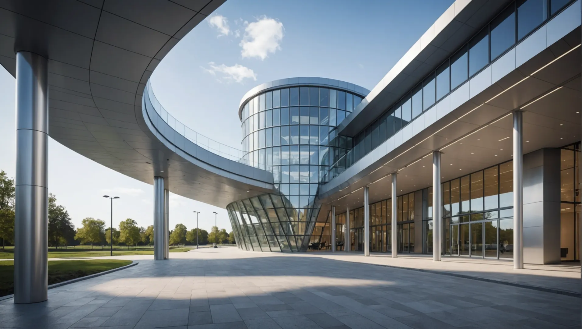 Bâtiment architectural moderne avec des profilés en aluminium innovants offrant une isolation thermique et une intégration intelligente