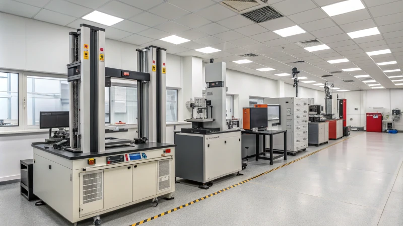 A modern mechanical testing laboratory with advanced machinery