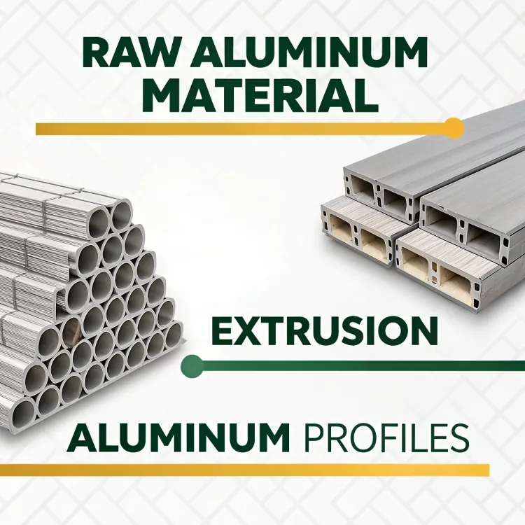 raw aluminum profiles prepared for extrusion