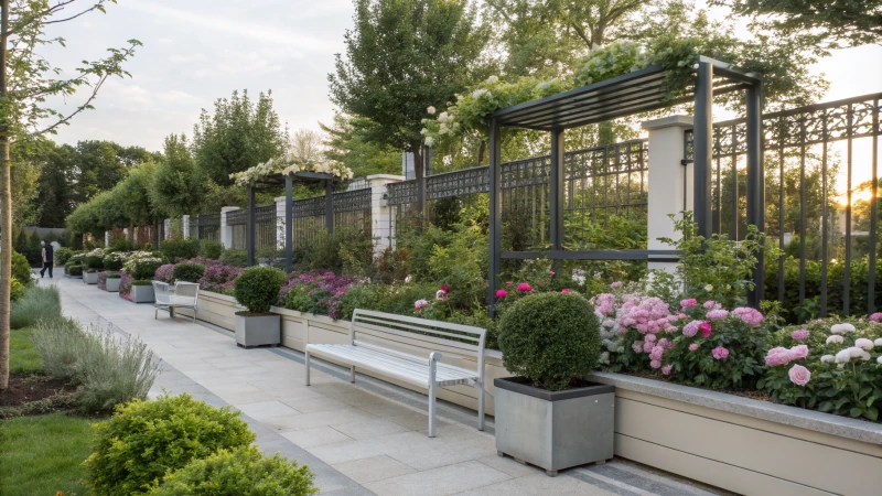 Egy nyugodt kert modern alumínium funkciókkal