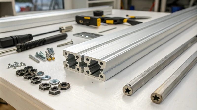 Comparison of T-slot and V-slot aluminum profiles on a workbench