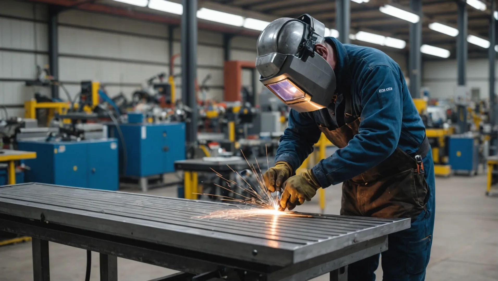 Nærbillede af TIG-svejsning af aluminiumsprofiler