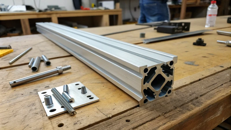 V-Slot aluminum extrusion profile on a wooden workshop table