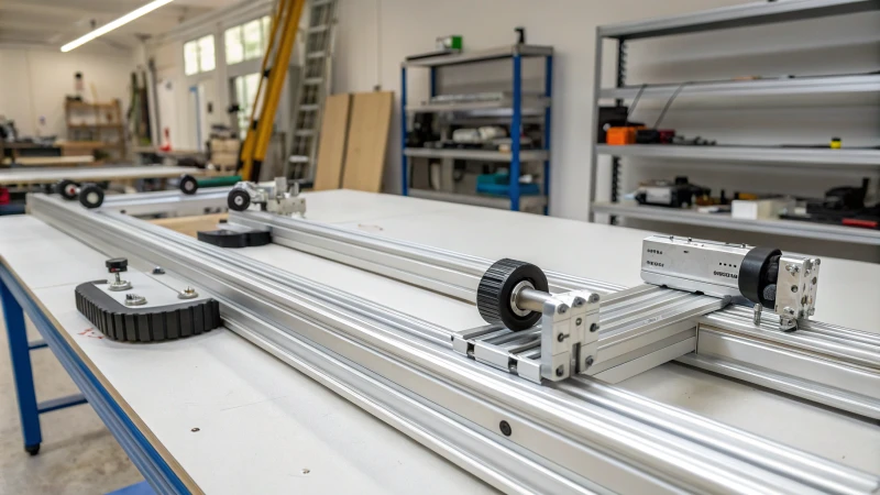 Photorealistic image of V-Slot aluminum extrusion in a workshop